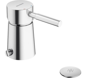 Single lever bidet mixer with diverter